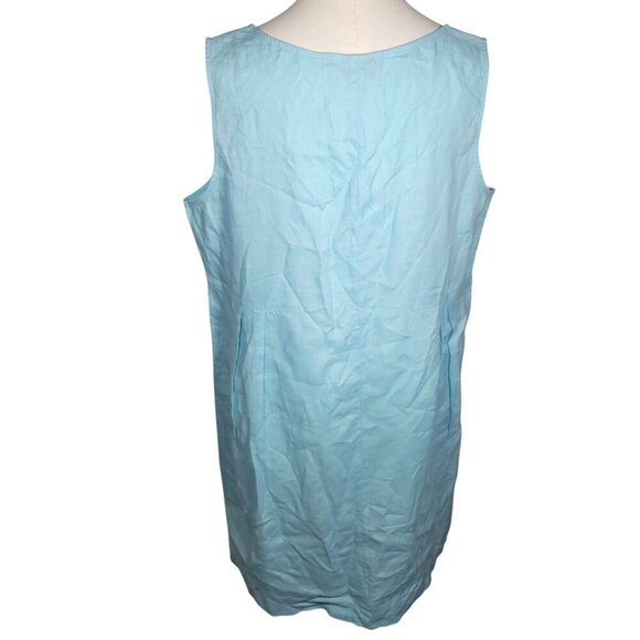 J. Jill Women Light Blue Sleeveless Lightweight Casual 100% Linen Dress Size L - Picture 5 of 9